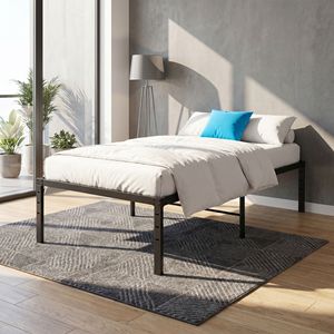 Twin Size Metal <b>Platform</b> <b>Bed</b> <b>Frame</b> 14 Inch Height Easy Assembly Black - Product Image 3