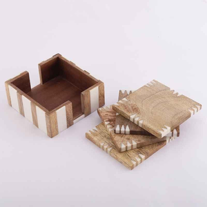High quality handmade wood cup coaster <b>set</b> <b>rustic</b> beverage mats for <b>dining</b> <b>table</b> protection use at low price By NEHA ENTERPRISES - Product Image 2