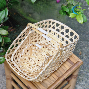 Panier-cadeau artisanal en paille de bambou, durable, élégant et naturel, emballage écologique, artisanat vietnamien - Product Image 2