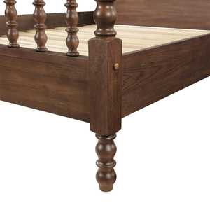 Modern Solid Wood Spindle <b>Bed</b> Frame <b>Rustic</b> Farmhouse Custom Size Wooden <b>Bed</b> Frame - Product Image 5