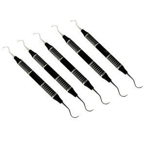 Premium Top Quality Manual Tooth <b>Scraper</b> for Teeth <b>Cleaning</b> Black Coated Dental Scalar Kit Stainless Steel Made in Pakistan - Product Image 1