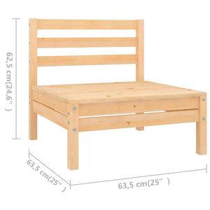 Ensemble de salon de jardin modulaire moyen en pin naturel massif pour espaces extérieurs - Product Image 6