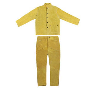 Combinaisons de soudage en cuir de vachette pleine fleur haute performance, vêtements de protection individuelle pour la sécurité industrielle, protection corporelle élevée - Product Image 1