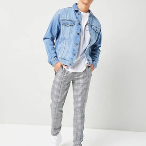AGNI INDUSTRY OEM Veste en jean vintage bleu foncé pour homme, coupe ajustée, col en fourrure, délavée à l'acide, écologique, pour l'hiver et l'extérieur, effet déchiré - Product Image 2