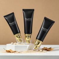 Kemasan Tube Kosmetik Hitam Matte Berkualitas Tinggi Custom D30 30ml-60ml untuk Krim Mata dan Krim BB dengan Pompa Airless