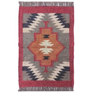 Decorative Small 2x3 Wool and Jute Dhurrie Rug, Kilim Mat or <b>Carpet</b> Ideal for <b>Wall</b> Hanging or Entry Use - Product Image 2