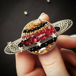 High Quality Embroidery Beaded Brooch Handcrafted Designer Jewelry with Beautiful Bead Embellishments - Product Image 2