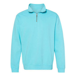Sudadera de punto para hombre con cremallera de un cuarto, cuello alto, manga larga, color liso, ajuste regular, para otoño - Product Image 1