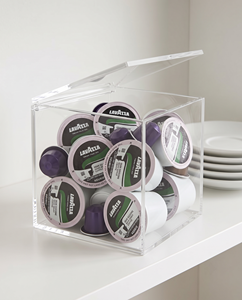 Boîte à dosettes de café en acrylique avec couvercle Organisateur parfait pour les dosettes de café, ajoutant de l'élégance à votre expérience de café - Product Image 1