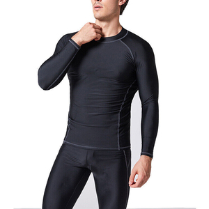 Custom design men rash guard OEM compression fit polyester breathable quick dry fabric for <b>surfing</b> swimming and professional - Product Image 4