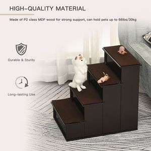 Scaletta per Animali Domestici Marrone con Copertura Imbottita Rimovibile per Cani e Gatti di Piccola Taglia fino a 10 kg - Letti e Accessori per Animali Domestici - Product Image 6