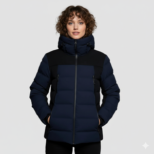 New Fashion Winter <b>Waterproof</b> Knitted Warm Puffer <b>Jacket</b> <b>Women</b> Custom Bubble Polyester Filled Quilted Coat - Product Image 1
