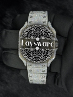 Montre de luxe unisexe en moissanite et diamant, entièrement sertie, bracelet en acier inoxydable, cadran analogique en verre, montre hip-hop avec boîte