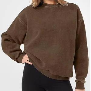 Women's customize sizes Fleece cotton sweatshirts Winter Long Sleeve sweaters new designs round collar sweatshirts high quality - Product Image 3