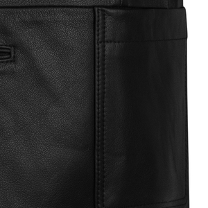 <b>Leather</b> Cult <b>Men's</b> Black Genuine <b>Leather</b> <b>Blazer</b> Single Breasted Smart Casual Jacket - Product Image 4