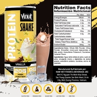 Boisson protéinée aromatisée à la purée de banane faible en gras, fraîchement pressée, 330 ml, pour 24 boîtes/paquet, marque privée OEM