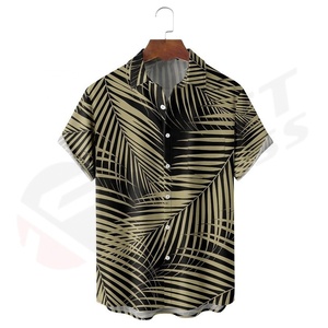 Camisa Tropical de Manga Corta Casual para Hombre, con Botones, Tejido Satinado, Teñido, para Vacaciones de Verano en la Playa, 280gsm - Product Image 3
