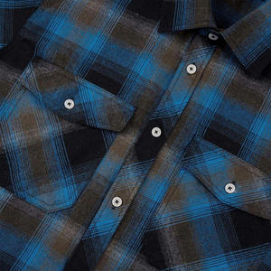 Chemises en flanelle à carreaux pour hommes, élégantes et décontractées, chemises de bureau formelles, chemises boutonnées en flanelle surdimensionnées pour hommes, en coton, personnalisables, vente en gros - Product Image 4
