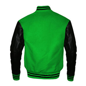 Chaqueta Bomber de Lana Premium OEM para Hombre, con Parches Varsity Bordados Personalizados, Mangas de Cuero Vacuno Auténtico, Diseño de Chaqueta Varsity Lettermen - Product Image 5