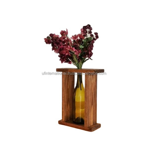 Vases de fleurs en bois de type cadre poli à la main, Stand pour vases d'intérieur et vase à domicile personnalisé et bon marché - Product Image 1
