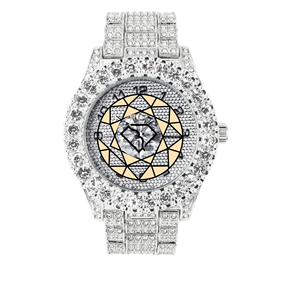 Reloj de Lujo Personalizado con Incrustaciones de Diamantes de Imitación para Hombre, Estilo Hip Hop, de Acero Inoxidable, con Cuarzo Moissanite, 46 mm, Ecológico, para Regalo - Product Image 1