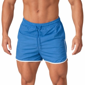 Shorts de sport vintage écologiques pour hommes, taille élastique, cordon de serrage personnalisé, course à pied, gym, été, légers, polyester, athlétiques - Product Image 1