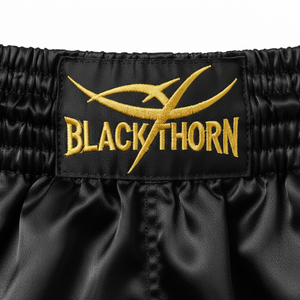 กางเกงเทควันโด OEM แบบกำหนดเอง ผ้าไม่ทอเนื้อแน่น กางเกงคิกบ็อกซิ่ง มวยไทย กางเกงต่อสู้ แห้งเร็วด้านหน้า พิมพ์ลายกลิตเตอร์ - Product Image 4