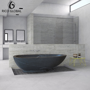 อ่างอาบน้ำสปาหินอ่อนธรรมชาติ รูปทรงโค้งตามหลักสรีรศาสตร์ ลายเส้นหินที่เป็นเอกลักษณ์ สำหรับการปรับปรุงห้องน้ำระดับไฮเอนด์ - Product Image 3