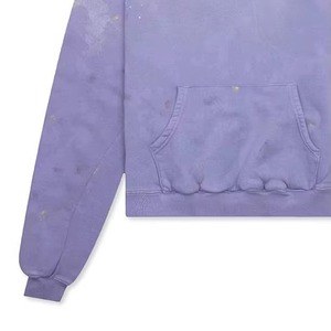 Sudadera con Capucha Unisex Oversize Tie-Dye Morada de Algodón French Terry Casual para Otoño Estilo Urbano con Bolsillos - Product Image 3