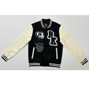 Low MOQ Blank Streetwear <b>Jackets</b> High School Letterman Embroidered <b>Jacket</b> Autumn Wear Casual Turn Down Collar Snap Button Coat - Product Image 3