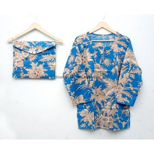 Women 2-Piece Pajama Set Printed Floral Pattern Full Sleeve O-Neck Soft Non Woven Summer 100% Cotton Pajama Sets Night Wear - Product Image 4