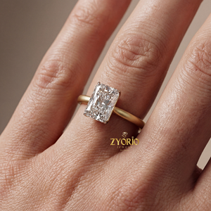 Luxury 1.21 Carat Lab Grown Radiant Cut Diamond Engagement <b>Ring</b> EF VS1 925 <b>Silver</b> <b>Solitaire</b> Wedding & Party <b>Ring</b> - Product Image 4