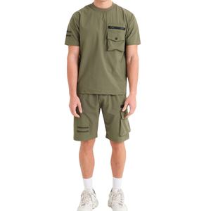 Venta caliente Multi bolsillos Diseño de ajuste regular Hombres Twinset Ropa informal Cuello redondo Manga corta Tela suave transpirable Hombres Twin Set - Product Image 3