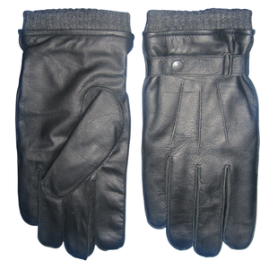 Guantes de piel de oveja genuina con logotipo personalizado, unisex, cálidos para invierno, térmicos, con puños acanalados y correa ajustable para la muñeca. - Product Image 4