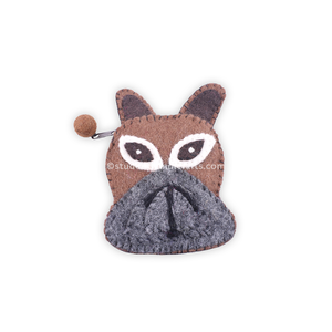Dog Face Purse Handmade <b>Felt</b> Coin Purse with Durable Fastener for Women - Product Image 1