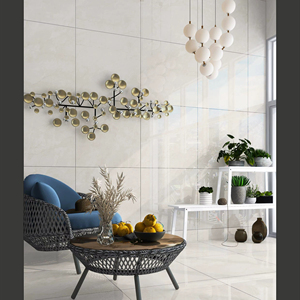 Carreaux de sol en porcelaine brillante design 600x600 mm (24x24 po) – Carreaux céramiques vitrifiés de qualité supérieure pour murs intérieurs résidentiels et commerciaux - Product Image 1