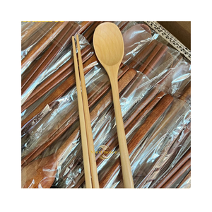 Traditional Wooden Spoon and Chopsticks <b>Set</b> Handmade Natural Tableware <b>Set</b> - Product Image 5