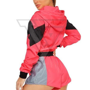 Conjunto de Chaqueta Corta y Pantalones Cortos Cortavientos de Dos Piezas, con Cierre, de Nailon y Poliéster, Estilo Urbano, para Unisex - Product Image 6