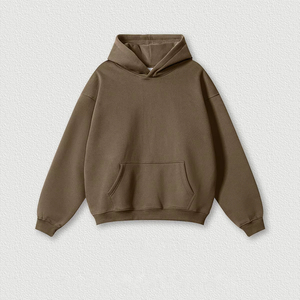 Vente en gros de sweats à capuche unisexes en molleton lourd 320 g/m², 100 % coton, personnalisables, respirants, décontractés, avec impression numérique du logo sur le devant - Product Image 4