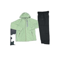 Veste décontractée à capuche pour homme, style vintage, pour course à pied et fitness en extérieur, motif léopard, 100% nylon, patchwork, légère, 2 en 1