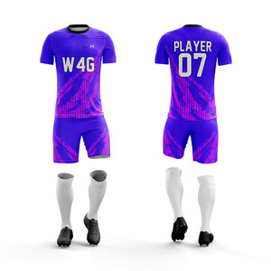 Custom Men's Soccer Jersey <b>Shorts</b> Set Drawstring Closure Heat Transfer Printed Spandex/<b>Polyester</b> Anti Bacterial Breathable Sets - Product Image 4