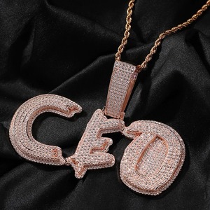 Hip Hop Jewelry Men's Iced Out Custom Letter <b>Pendant</b> 925 Sterling <b>Silver</b> VVS Moissanite Diamond Number Name <b>Initial</b> Logo <b>Pendant</b> - Product Image 5