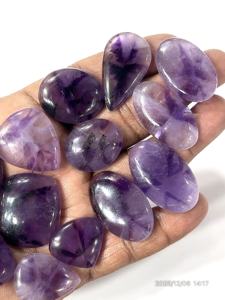 Cabochons de quartz améthyste étoilée naturelle, pierres précieuses en vrac, formes et tailles variées, environ 20 à 30 mm - Product Image 5