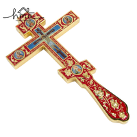 Croix Art Déco personnalisable en acier inoxydable, artisanale, avec boîte cadeau, pour baptême, anniversaire, décoration murale, thème religieux chrétien