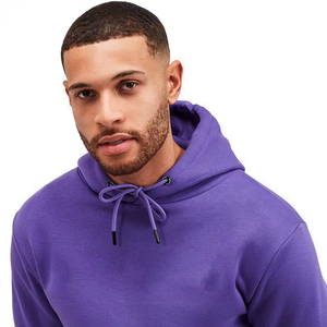 Men's <b>Purple</b> Hooded Tracksuit Full Length Cotton Casual Sportswear with Side Pockets and Elastic Waist - Product Image 6