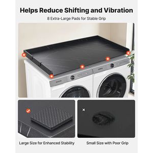 Plateau de comptoir en marbre 54x27,5 pouces pour lave-linge et sèche-linge avec 2 crochets et résistance à l'eau pour rangement de machine à laver - Product Image 5
