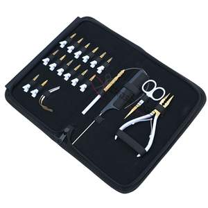 Juego de alicates para extensiones de cabello con microanillos, herramienta de 3 orificios para asegurar y apretar cuentas, peine, agujas, pinzas, kit de herramientas para extensiones de cabello de salón - Product Image 1