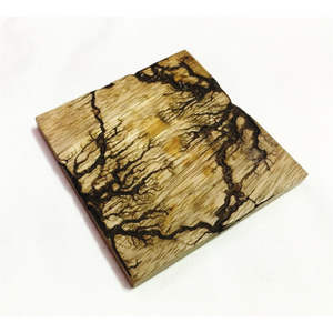 Sous-verres carrés personnalisés en bois et résine, motif fractal éclair, tapis de boisson en bois, écologiques, cadeau unique, sous-verres en gros - Product Image 6