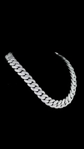 Collar de cadena de cuerda de moissanita chapado en rodio de plata S925 de primera calidad, joyería de moda brillante para hombres y mujeres, disponible para la venta. - Product Image 3