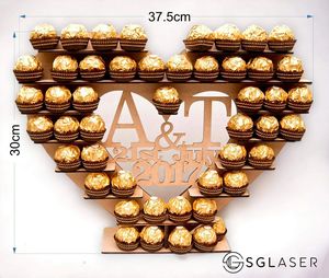 Support en bois en forme de cœur pour bonbons <span class=keywords><strong>Ferrero</strong></span> <span class=keywords><strong>Rocher</strong></span>, décoration de mariage et de fête, présentoir à desserts - Product Image 6
